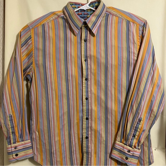 Robert Graham Other - Robert Graham Men's Multicolor Flipped Cuff Long Sleeve Button Up Shirt Size 2XL